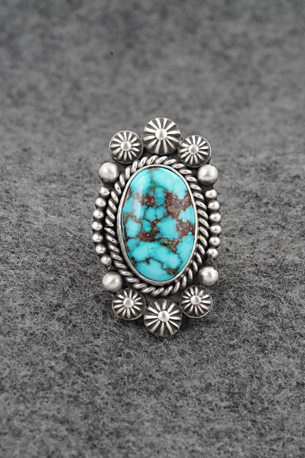 Turquoise & Sterling Silver Ring - Michael Calladitto - Size 7
