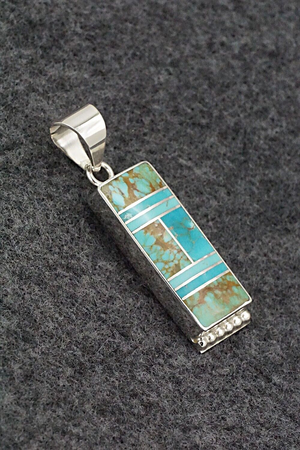 Turquoise & Sterling Silver Pendant - Curtis Manygoats