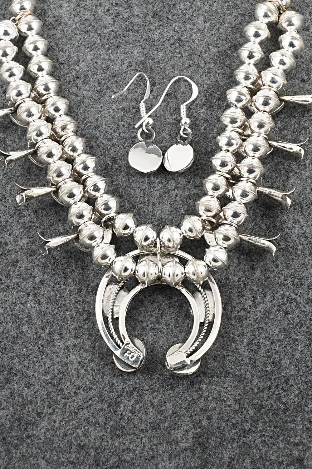 Turquoise & Sterling Silver Squash Blossom Set - Phil Garcia