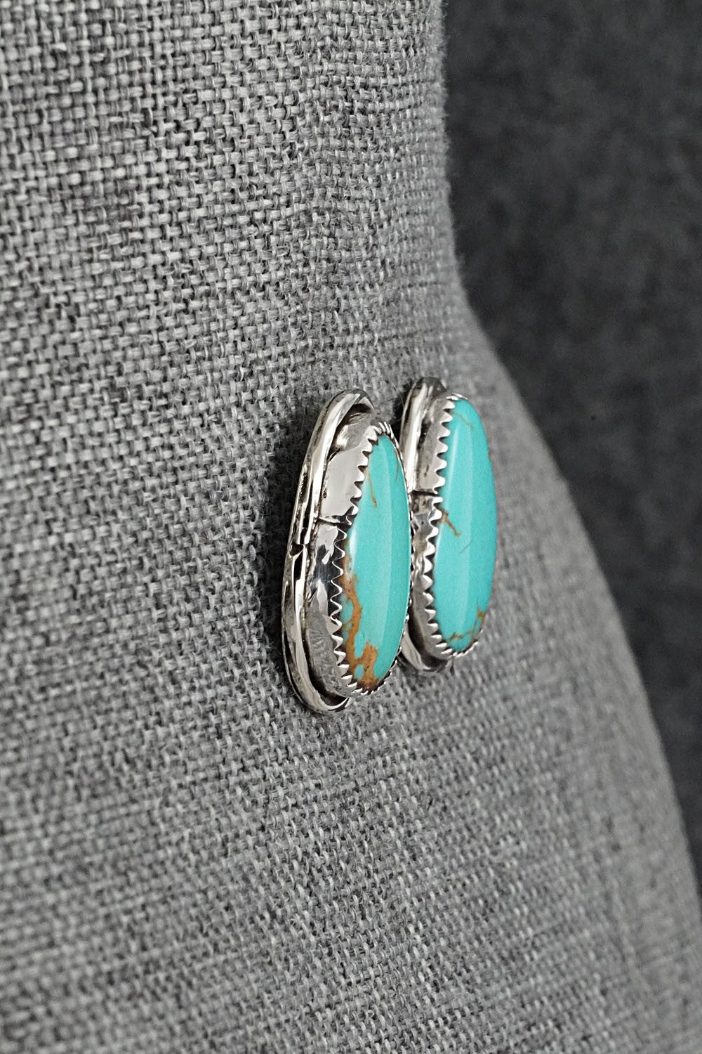 Turquoise & Sterling Silver Earrings - Ernest Hawthorne