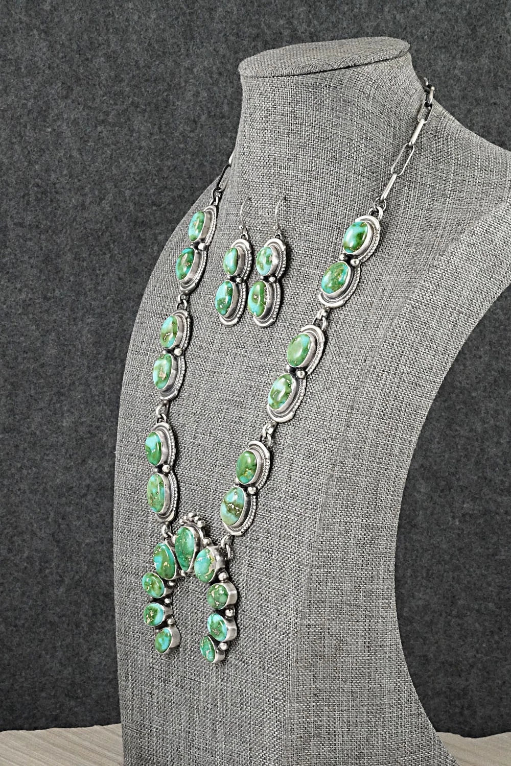 Turquoise & Sterling Silver Squash Blossom Set - Kathleen Livingston