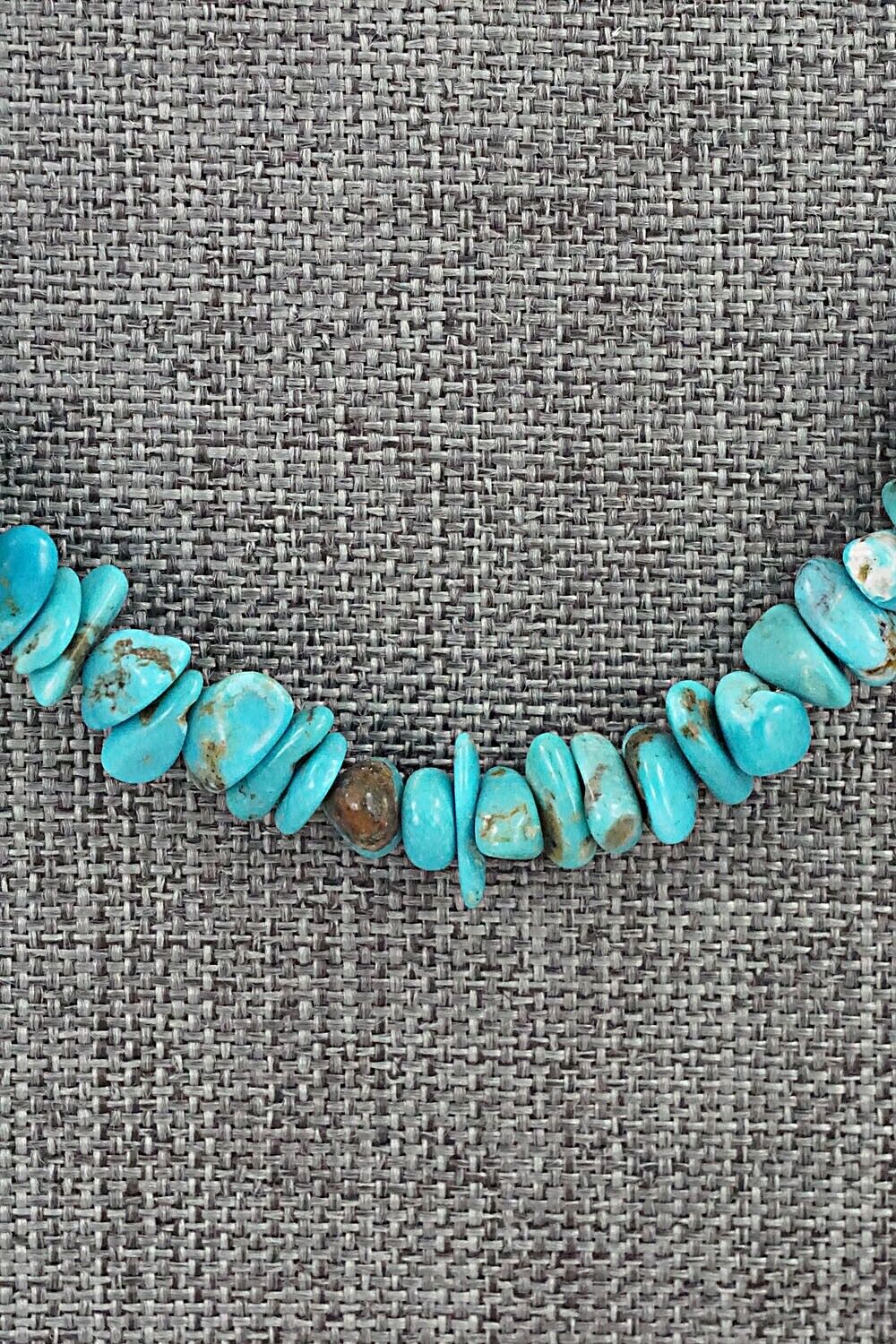 Turquoise & Sterling Silver Necklace 51" - Doreen Jake