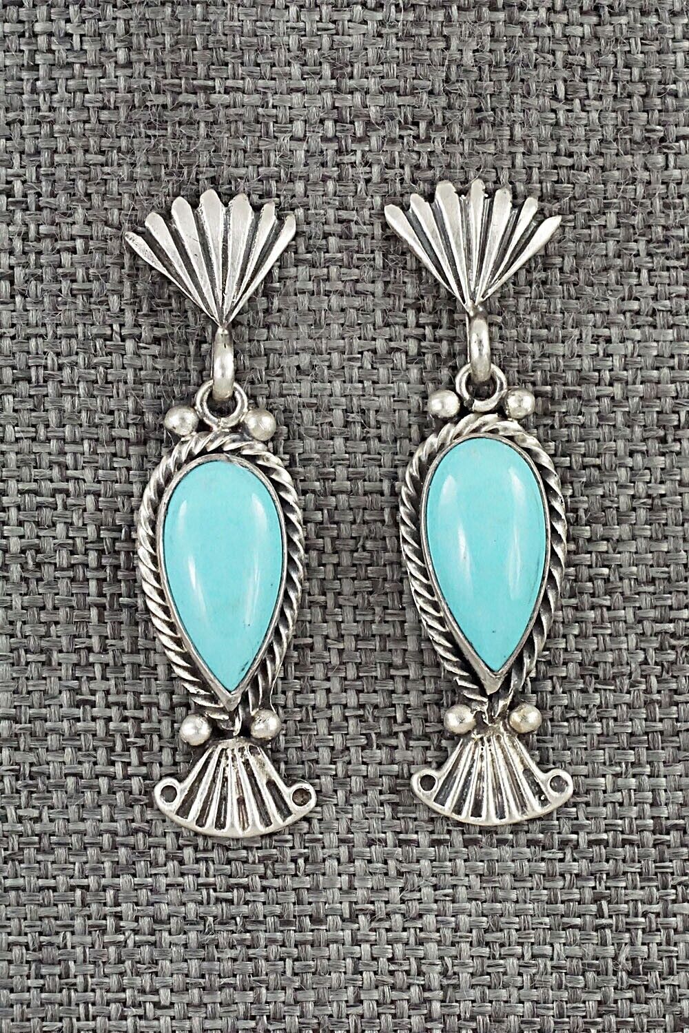 Turquoise & Sterling Silver Earrings - Verley Betone