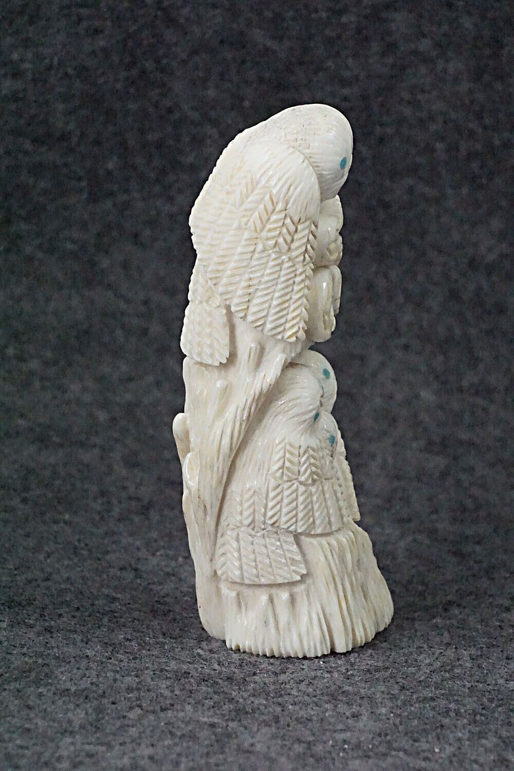 Owls & Rattlesnake Zuni Fetish Carving - Destry Siutza