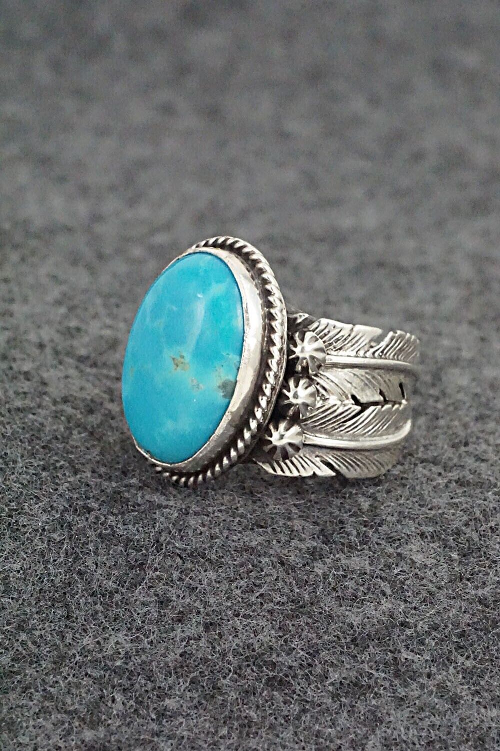 Turquoise & Sterling Silver Ring - Bobby Platero - Size 6.5