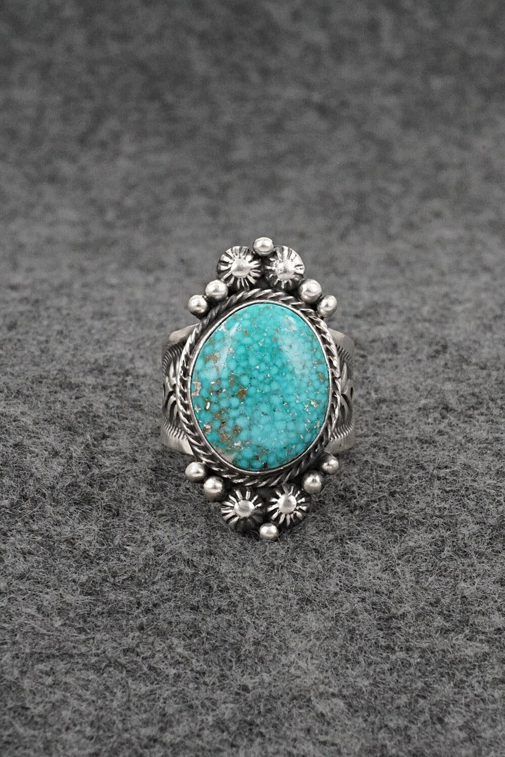 Turquoise & Sterling Silver Ring - Samuel Yellowhair - Size 7