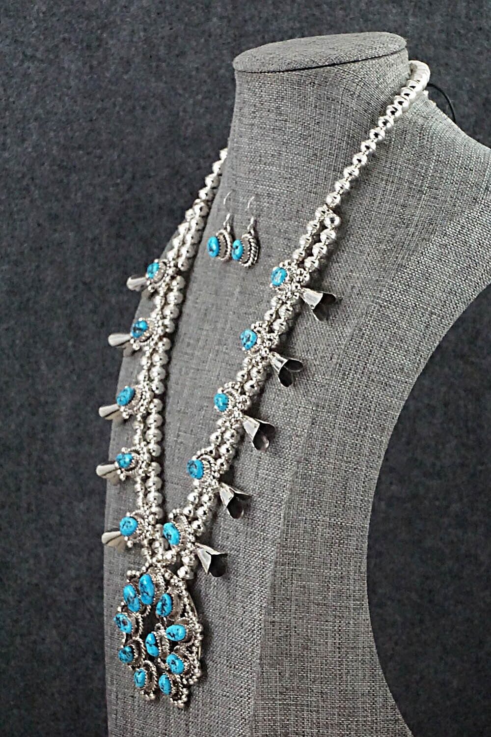 Turquoise & Sterling Silver Squash Blossom Set - Vernon Johnson
