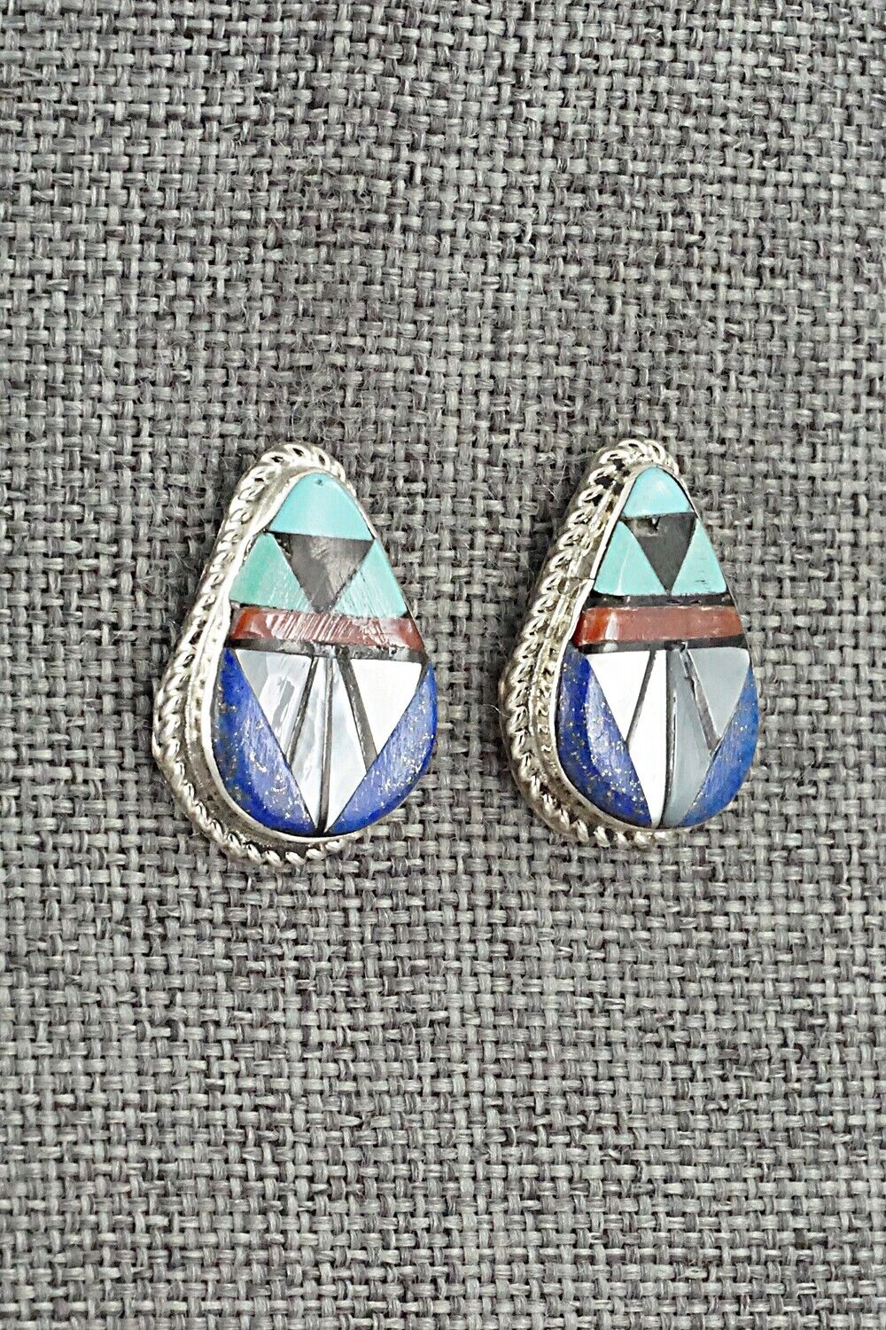 Multi-Stone Inlay & Sterling Silver Earrings - Ola Eriacho