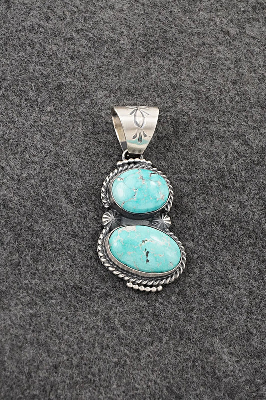 Turquoise & Sterling Silver Pendant - Raymond Delgarito
