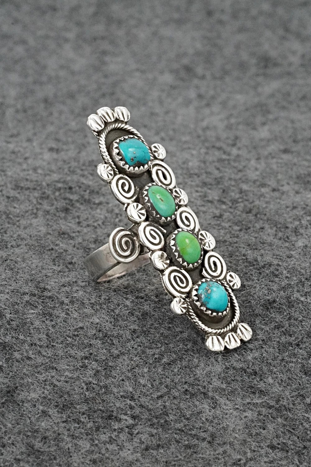 Turquoise & Sterling Silver Ring - Priscilla Reeder - Size 8.5