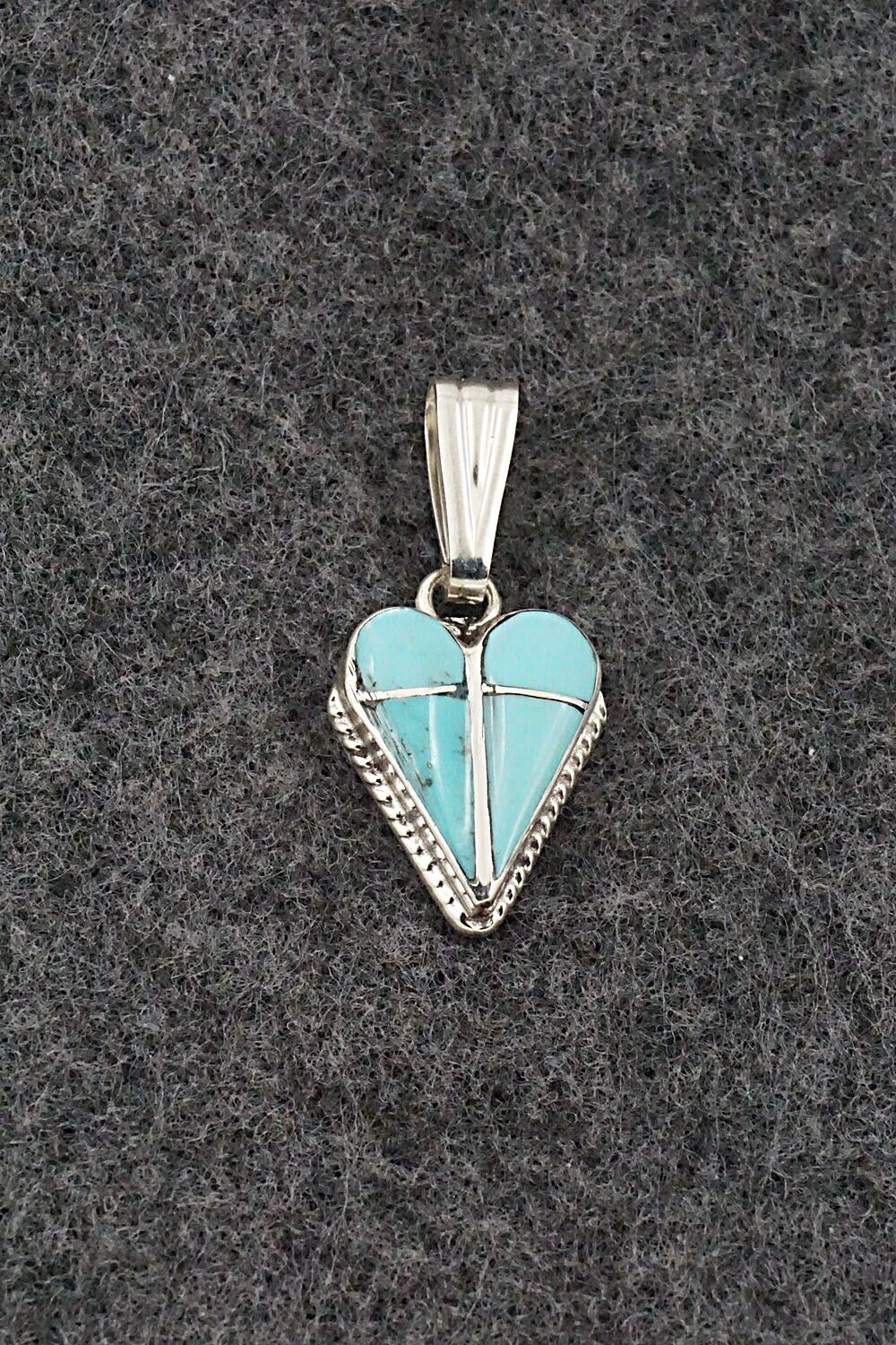 Turquoise and Sterling Silver Pendant - Velda Nastacio