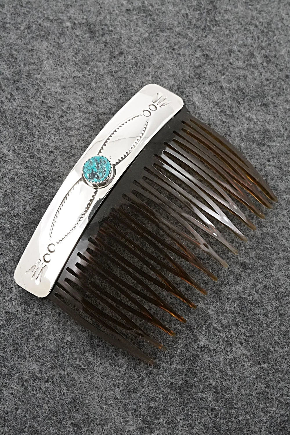 Turquoise & Sterling Silver Hair Combs - Joann Silver