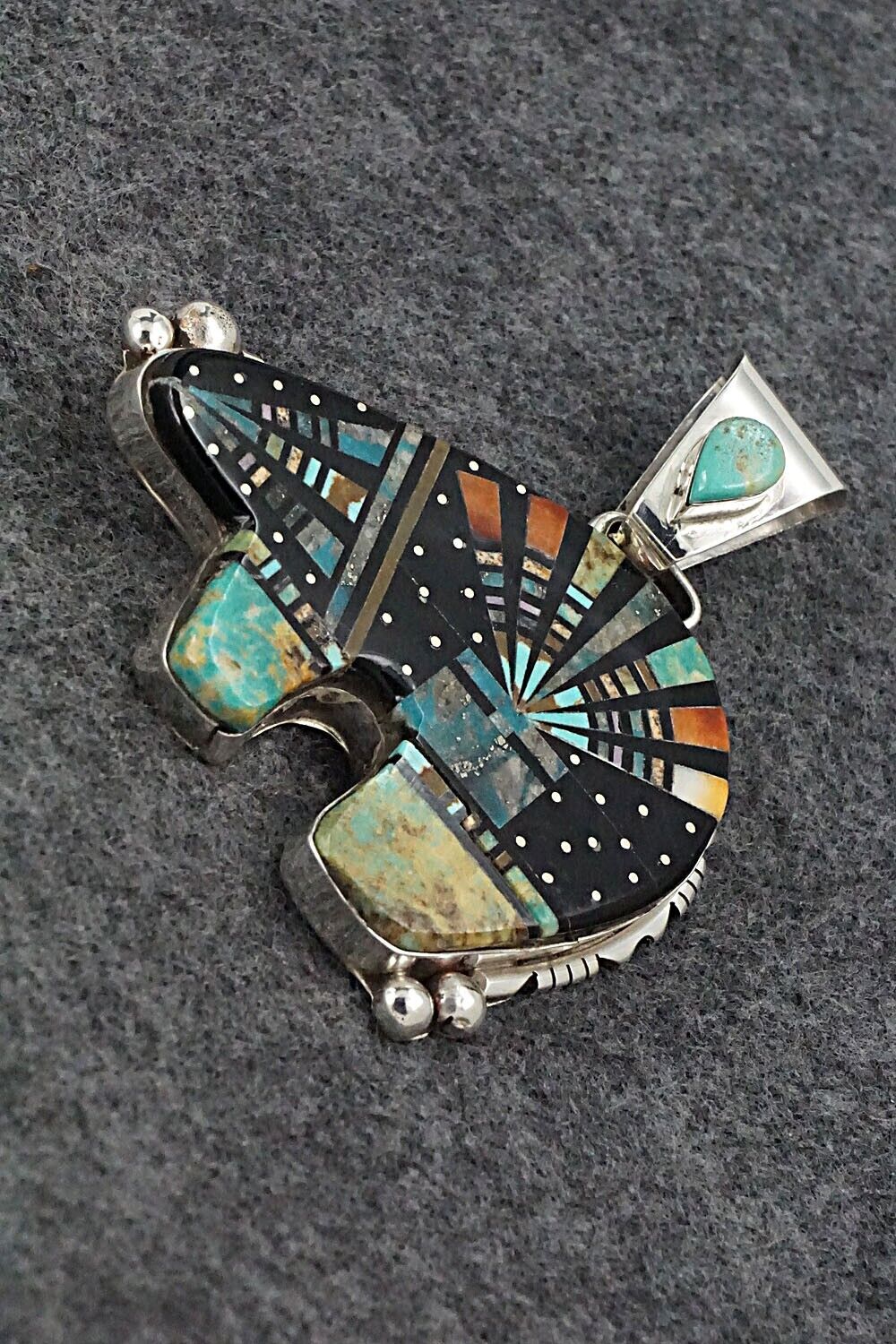 Multi Stone & Sterling Silver Pendant - Ray Jack