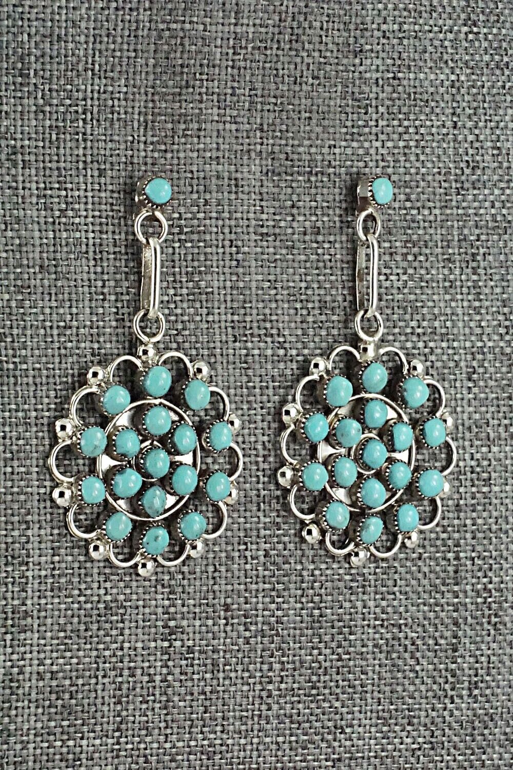 Turquoise & Sterling Silver Earrings - Yvette Kaamasee