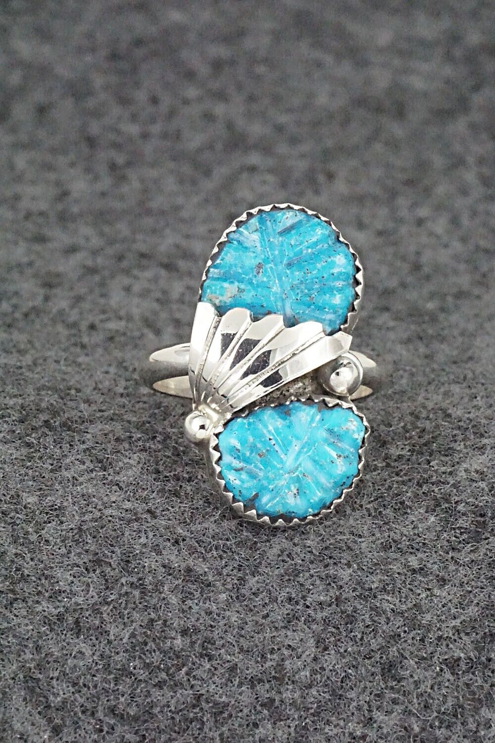Turquoise & Sterling Silver Ring - Lyolita Tsattie - Size 7.25