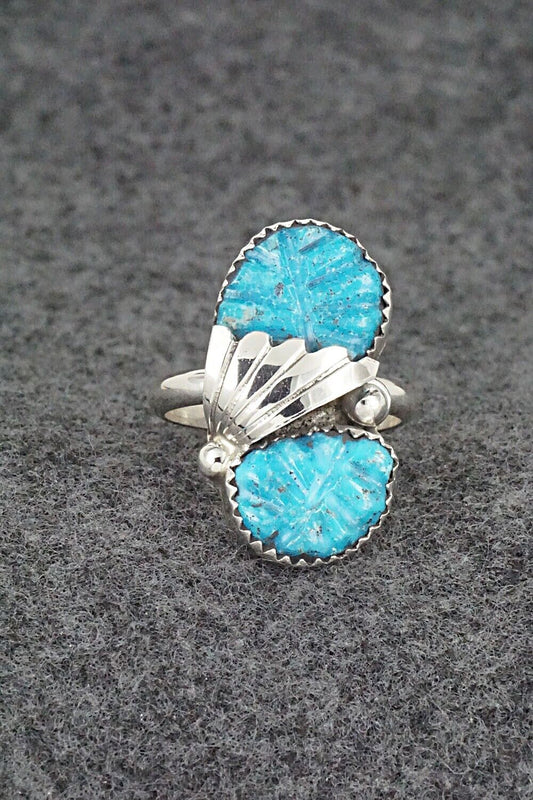 Turquoise & Sterling Silver Ring - Lyolita Tsattie - Size 7.25