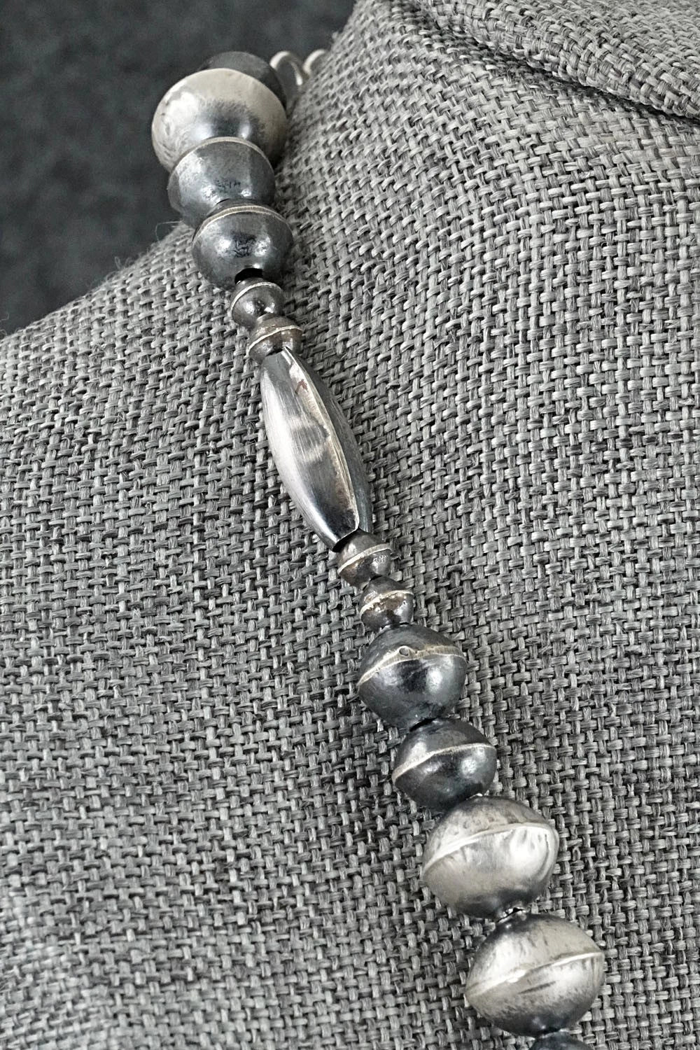 Sterling Silver Navajo Pearl Necklace 26" - Vintage