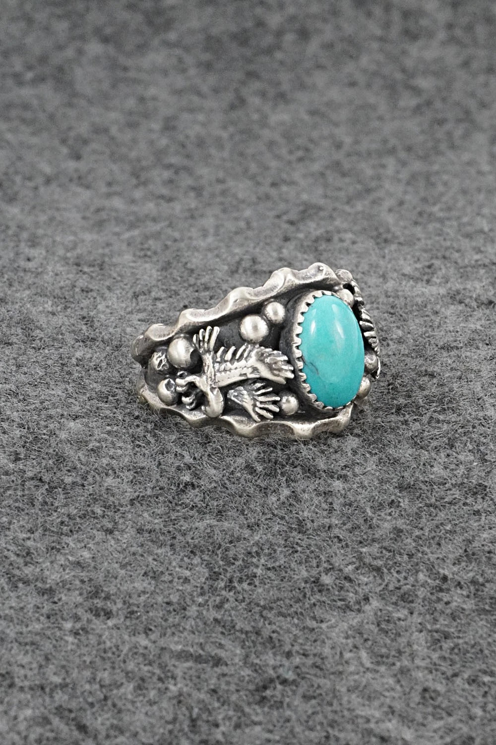 Turquoise & Sterling Silver Ring - Genevieve Francisco - Size 11.5