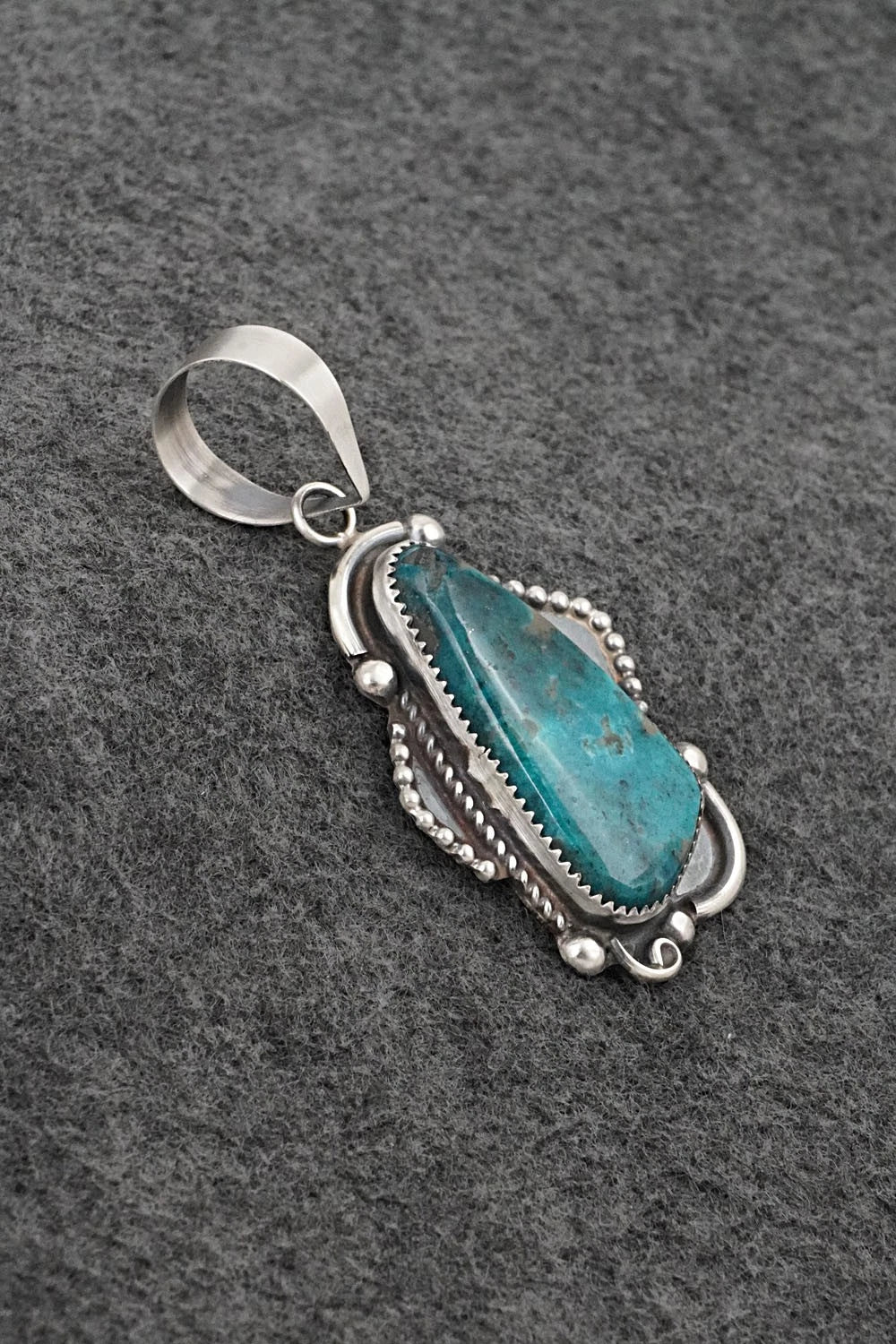Turquoise & Sterling Silver Pendant - Leslie Nez