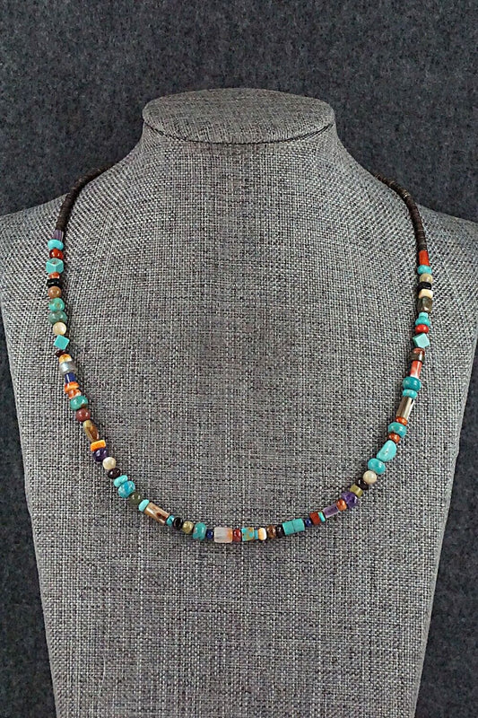 Multi-Stone and Sterling Silver Necklace - Helen Tsosie