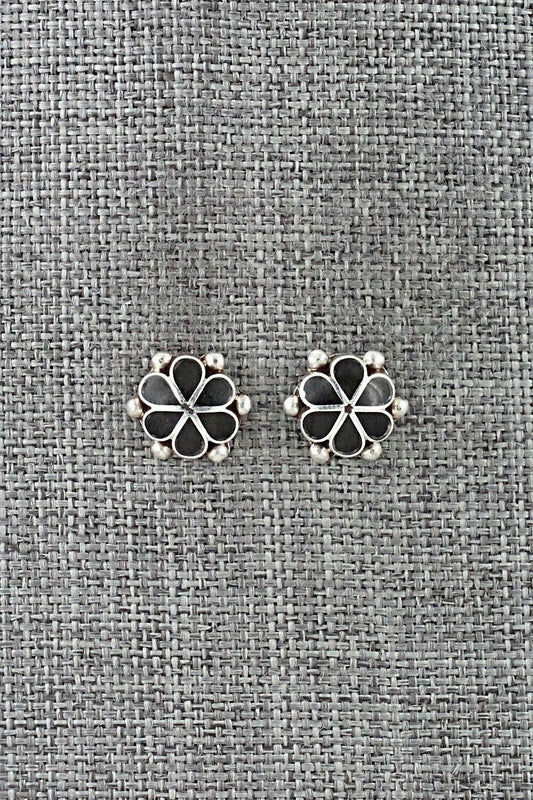 Onyx & Sterling Silver Earrings - Bernadette Hattie