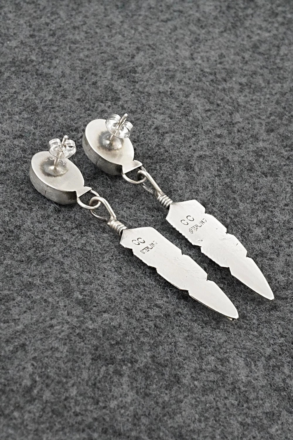 Turquoise & Sterling Silver Earrings - Chris Charley