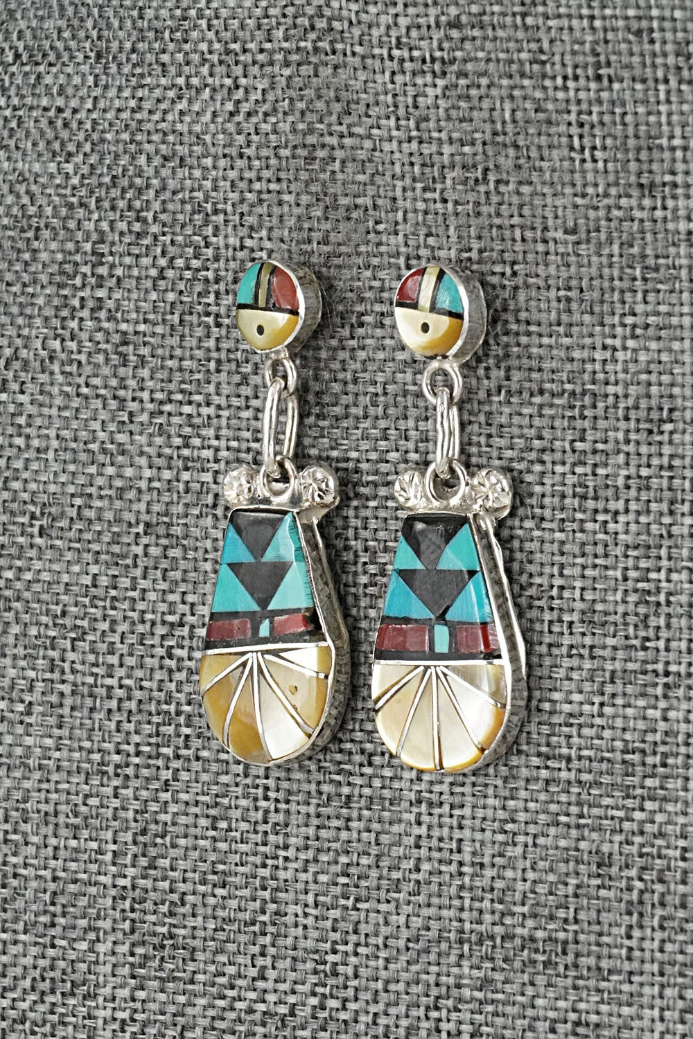 Multi Stone Inlay & Sterling Silver Earrings - Ola Eriacho