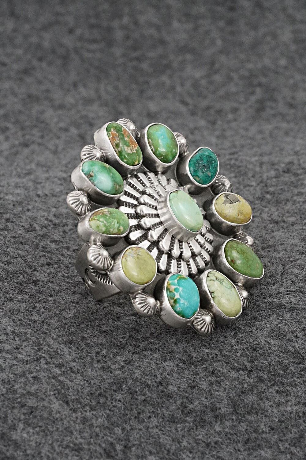 Turquoise & Sterling Silver Ring - Tom Lewis - Size 7