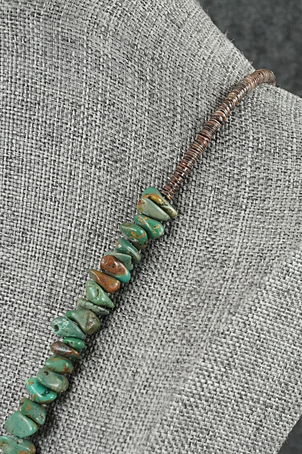 Turquoise Zuni Fetish Carving & Sterling Silver Necklace - Bernard Laiwakete