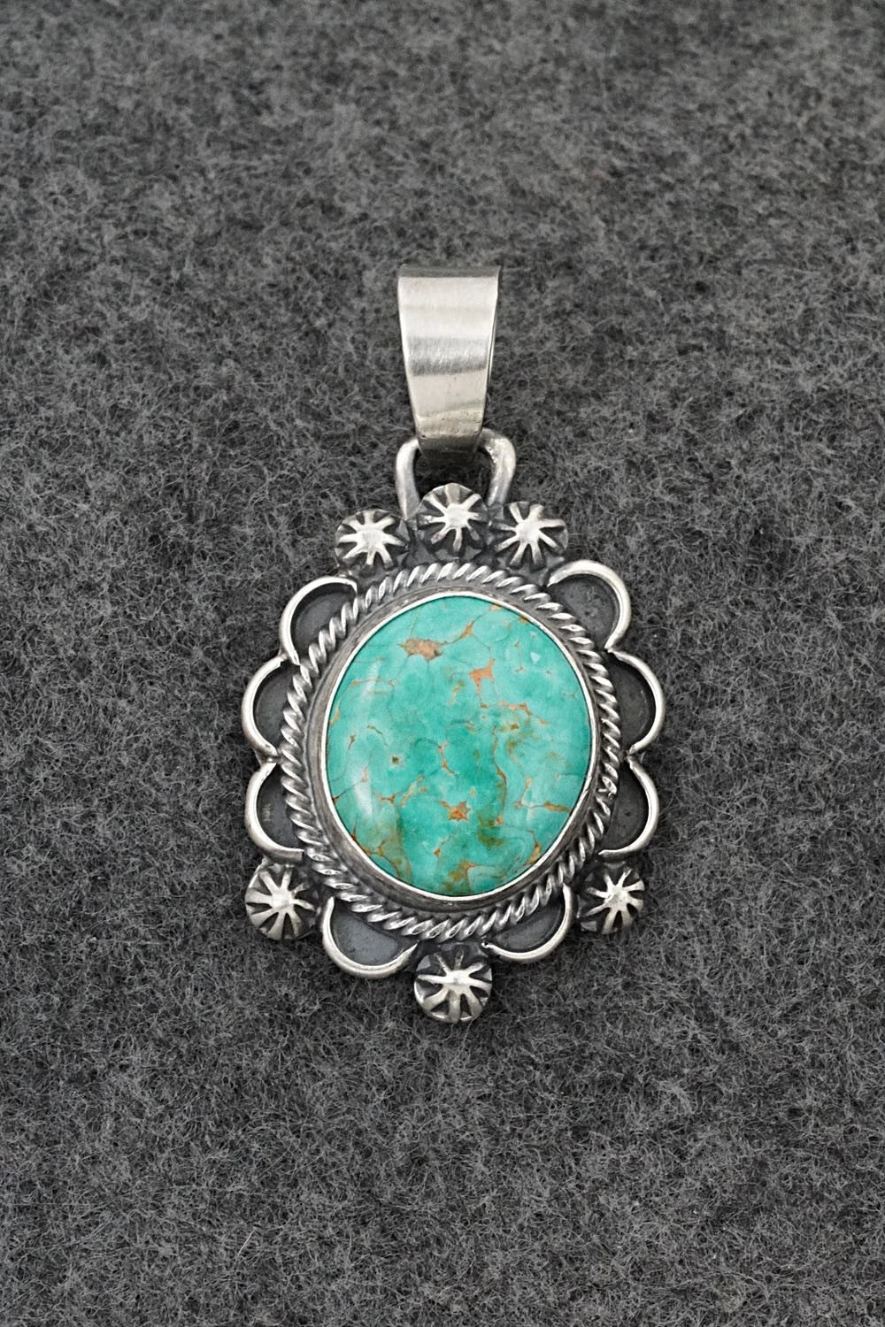 Turquoise & Sterling Silver Pendant - Bobby Johnson