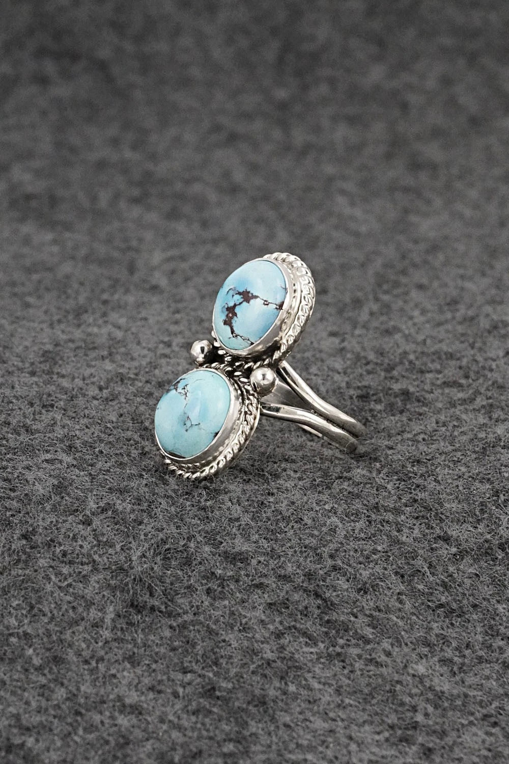 Turquoise & Sterling Silver Ring - Eugene Gruber - Size 6