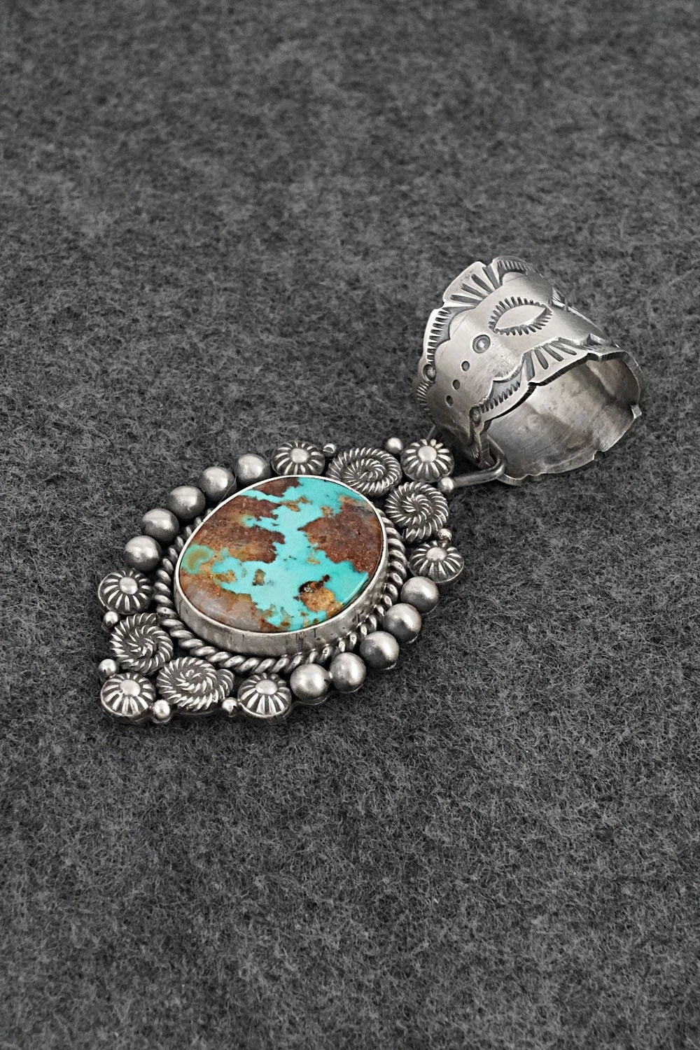 Turquoise & Sterling Silver Pendant - Rosita Calladitto