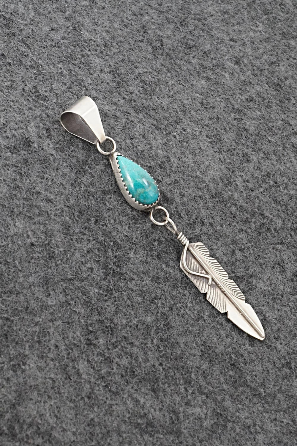 Turquoise & Sterling Silver Pendant - Chris Charley