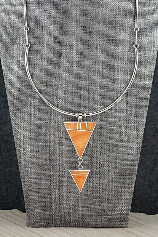 Spiny Oyster & Sterling Silver Necklace - Harold Smith