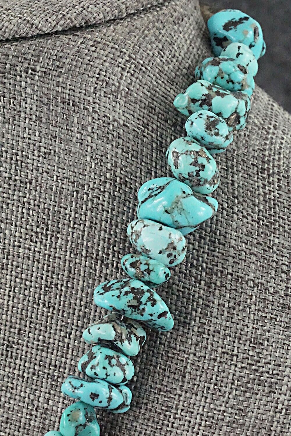 Turquoise & Sterling Silver Necklace 22" - Louise Joe