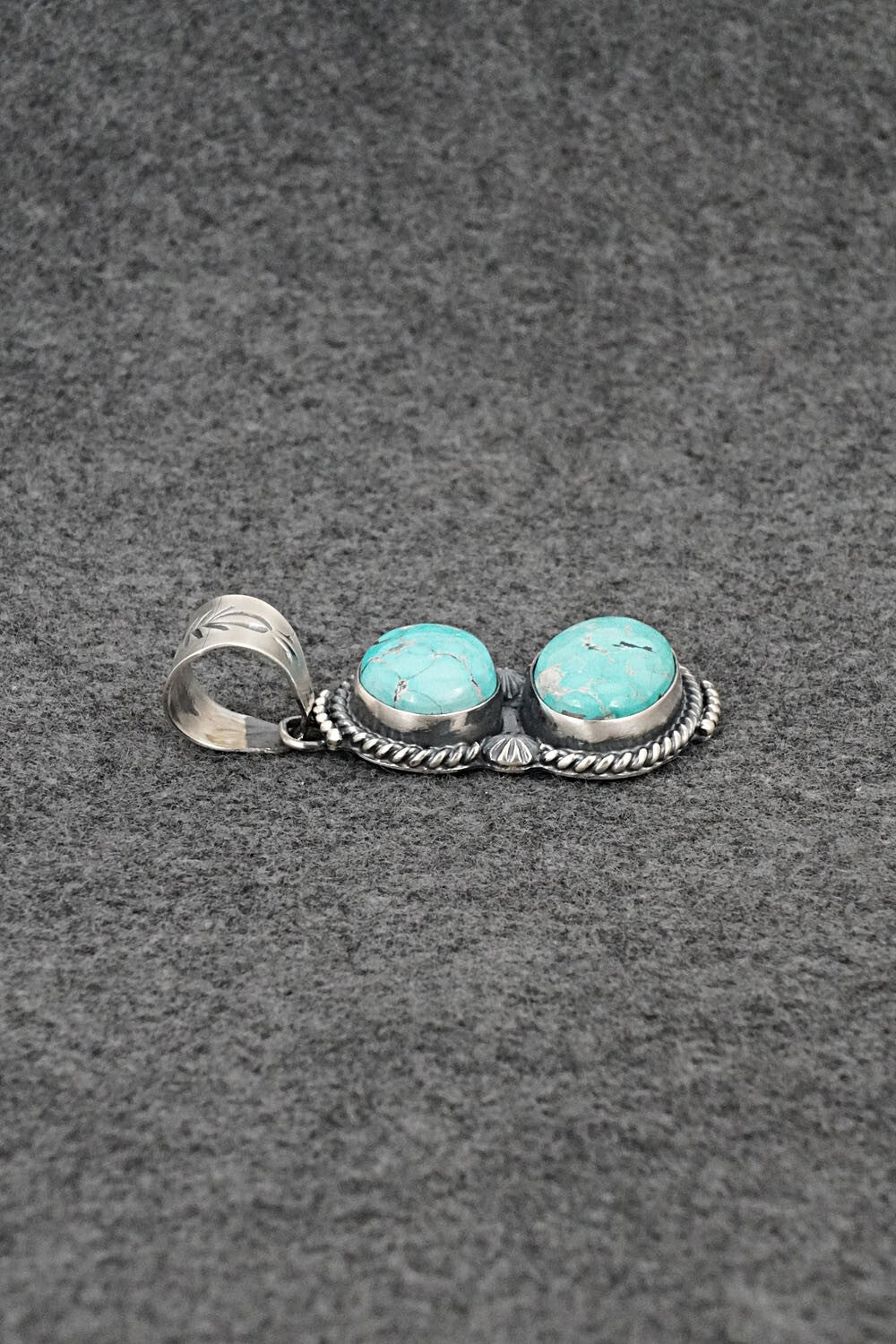 Turquoise & Sterling Silver Pendant - Raymond Delgarito