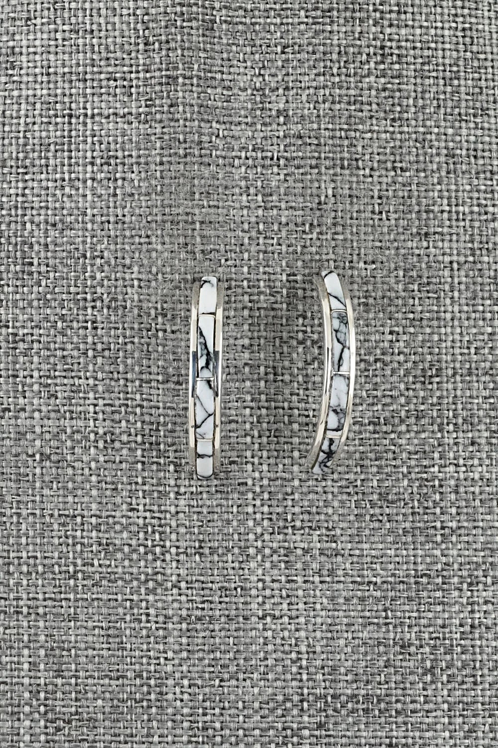 White Buffalo & Sterling Silver Earrings - Nathaniel Johnson