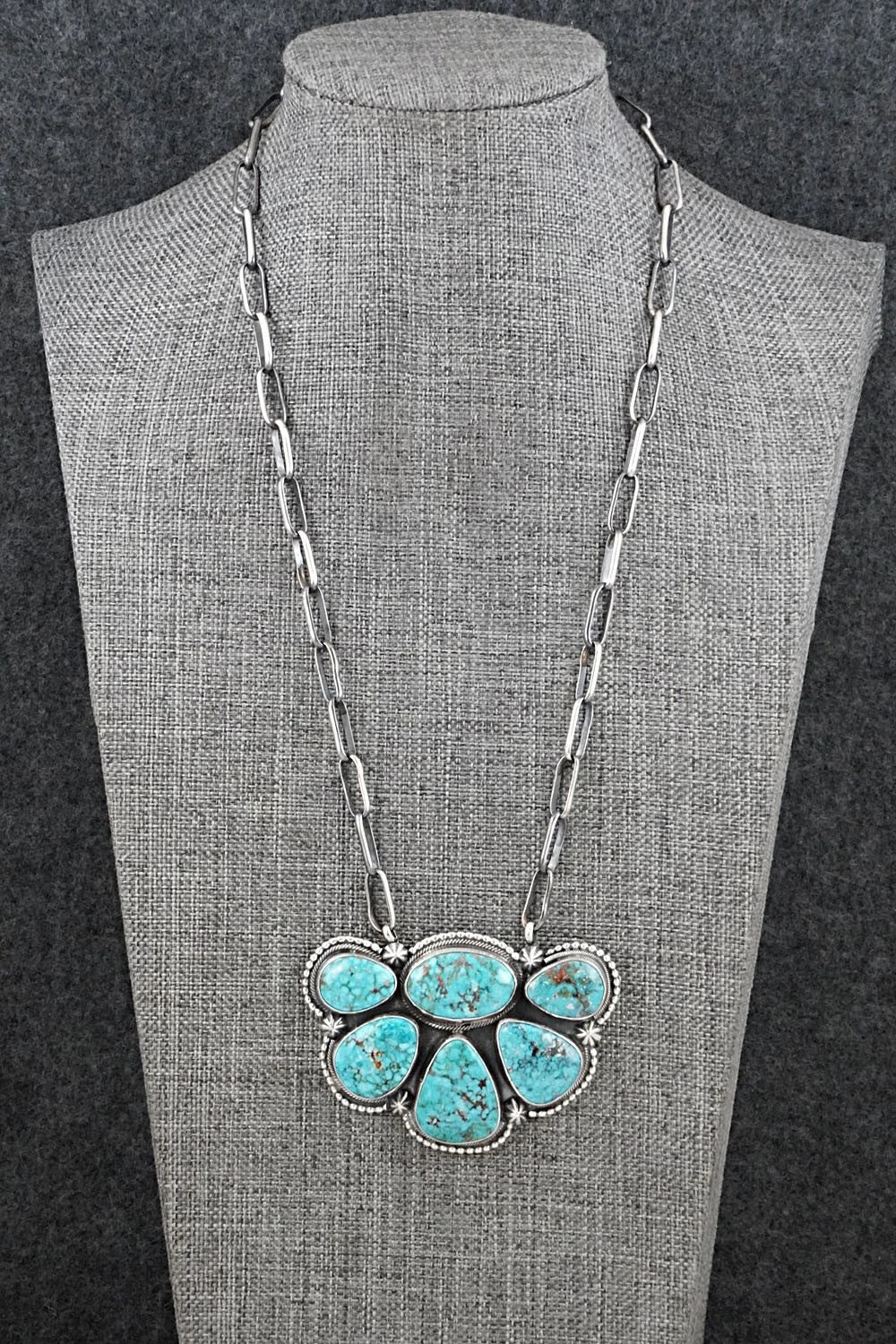 Turquoise & Sterling Silver Necklace - Darrin Livingston