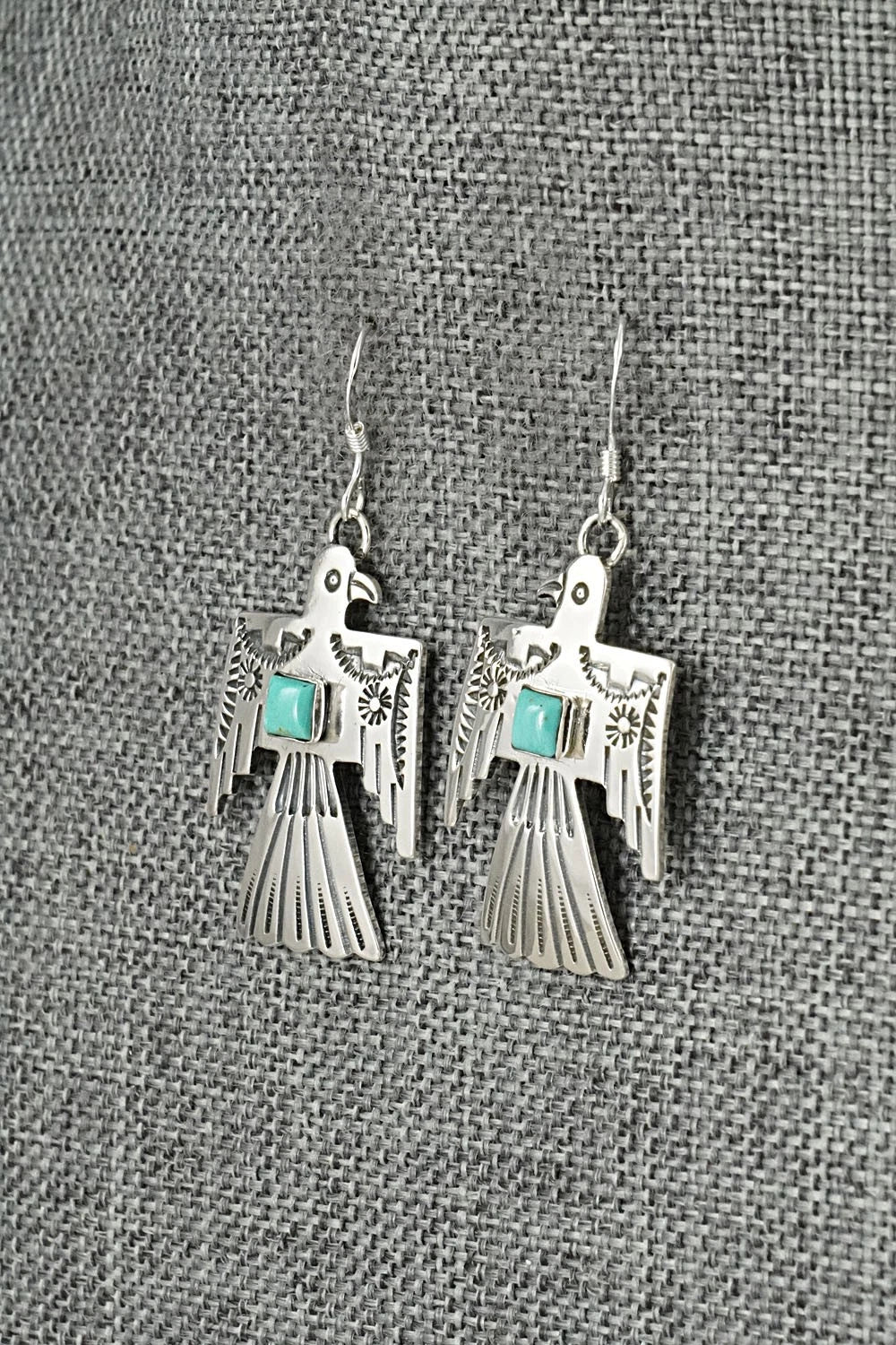 Turquoise & Sterling Silver Earrings - Jeremy Delgarito