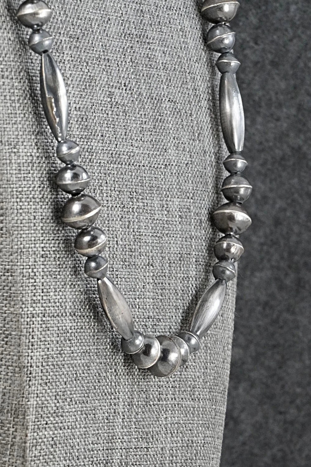Sterling Silver Navajo Pearl Necklace 22" - Vintage