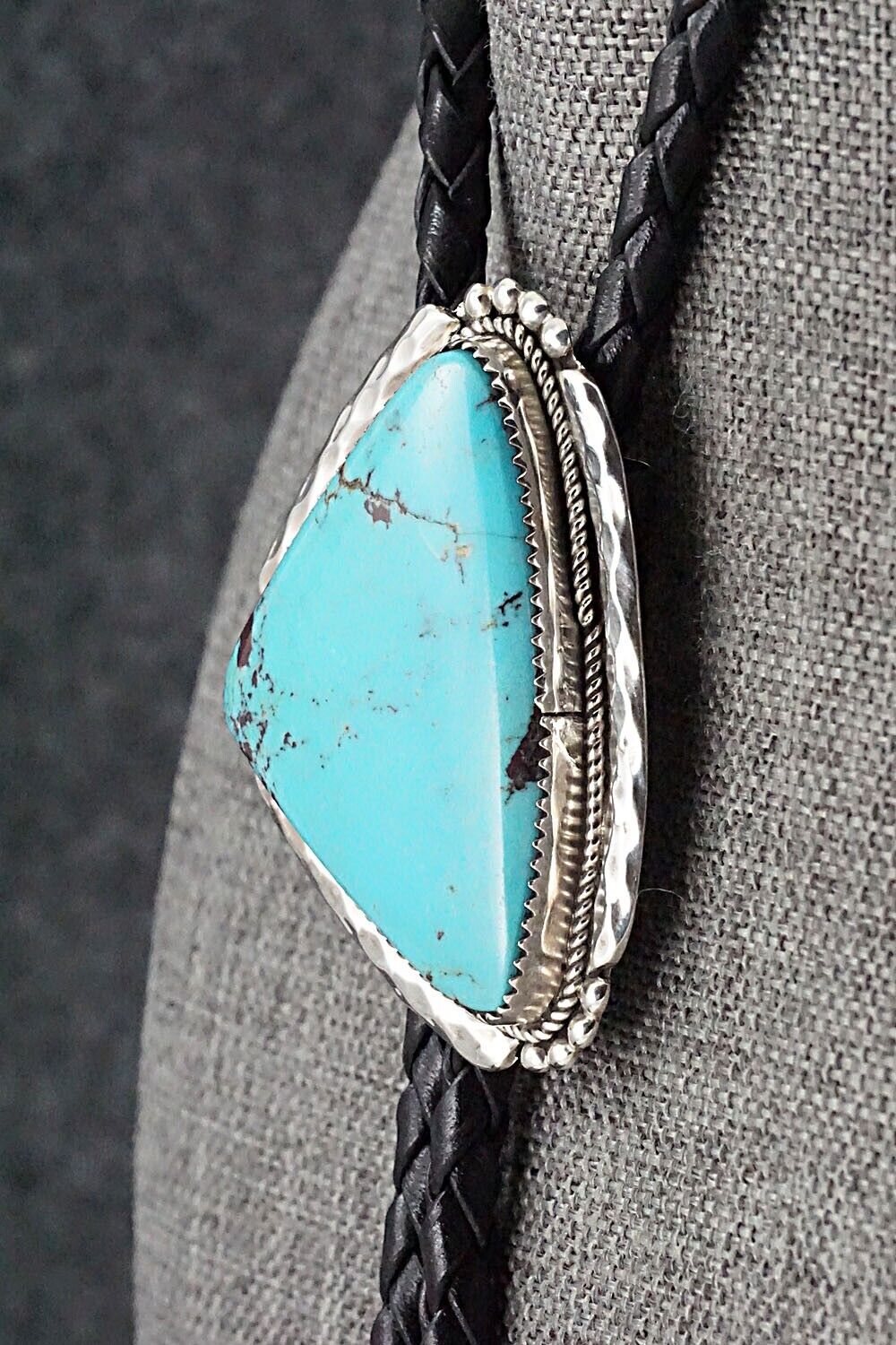 Turquoise & Sterling Silver Bolo Tie - Kenny Calavaza