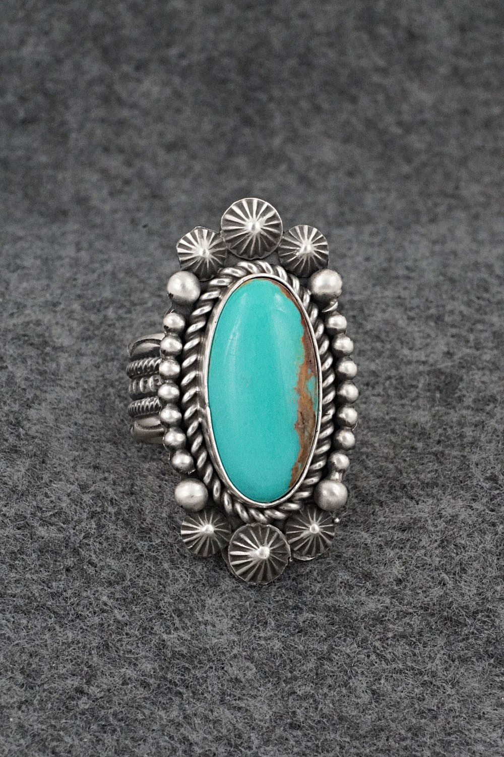 Turquoise & Sterling Silver Ring - Michael Calladitto - Size 10