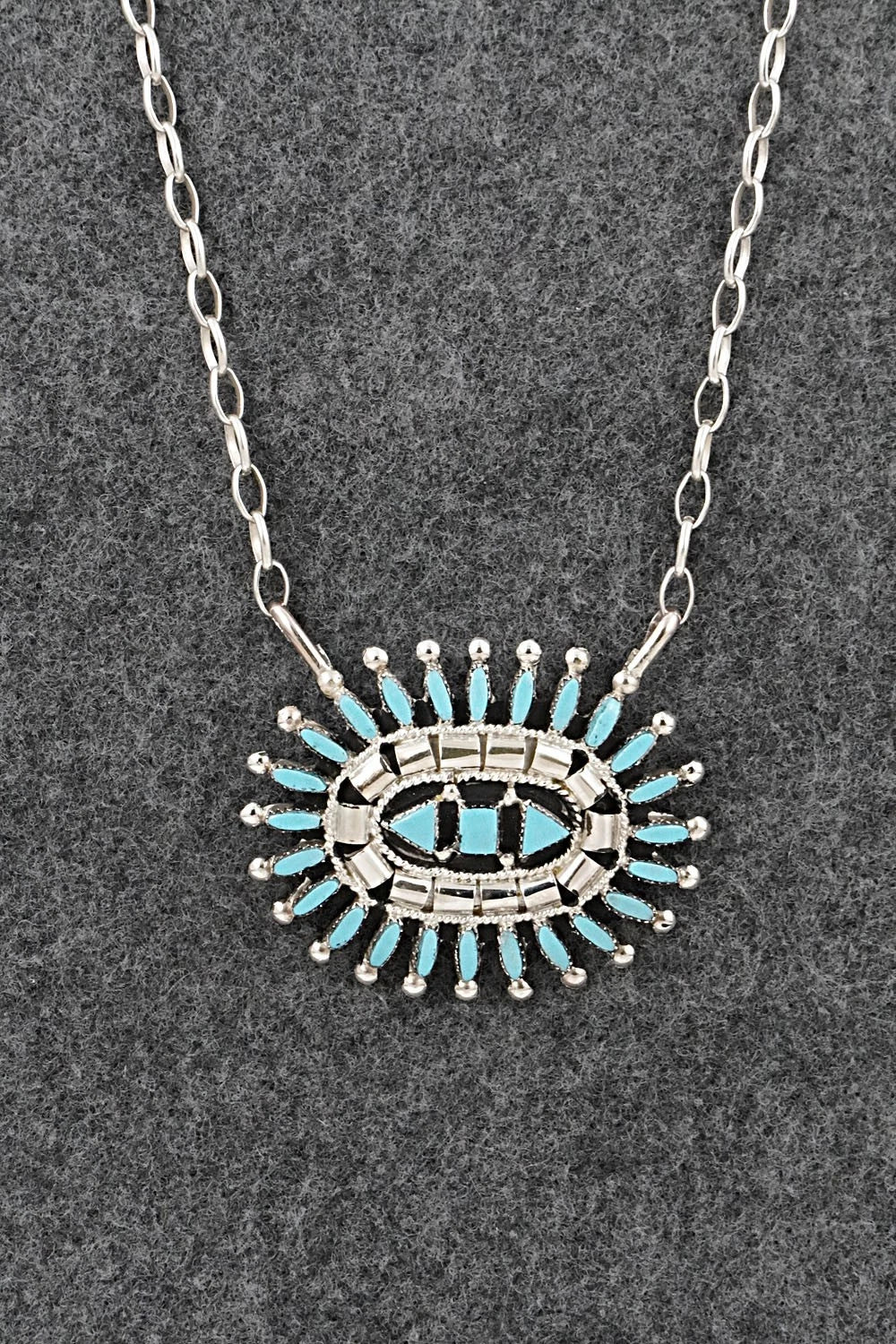 Turquoise & Sterling Silver Necklace - Evonne Hustito