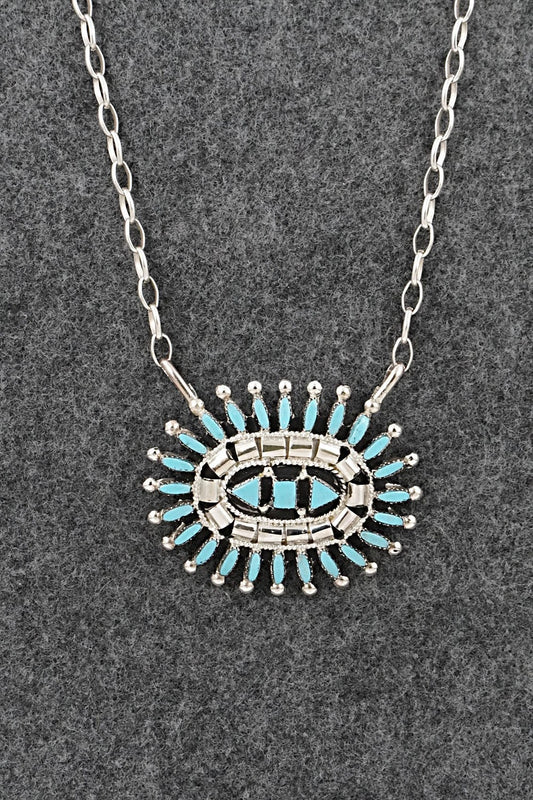Turquoise & Sterling Silver Necklace - Evonne Hustito