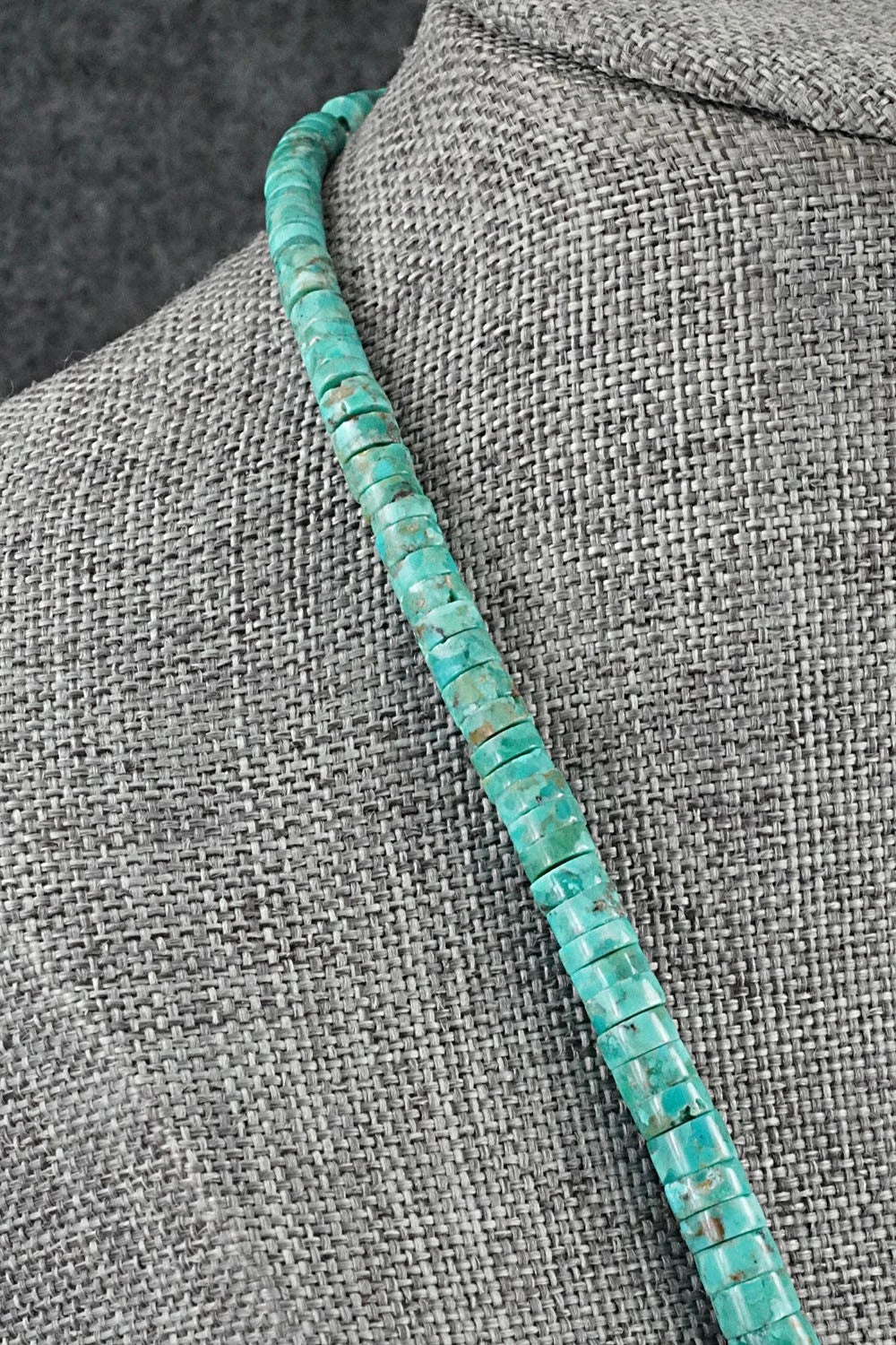 Turquoise & Sterling Silver Necklace 18" - Doreen Jake