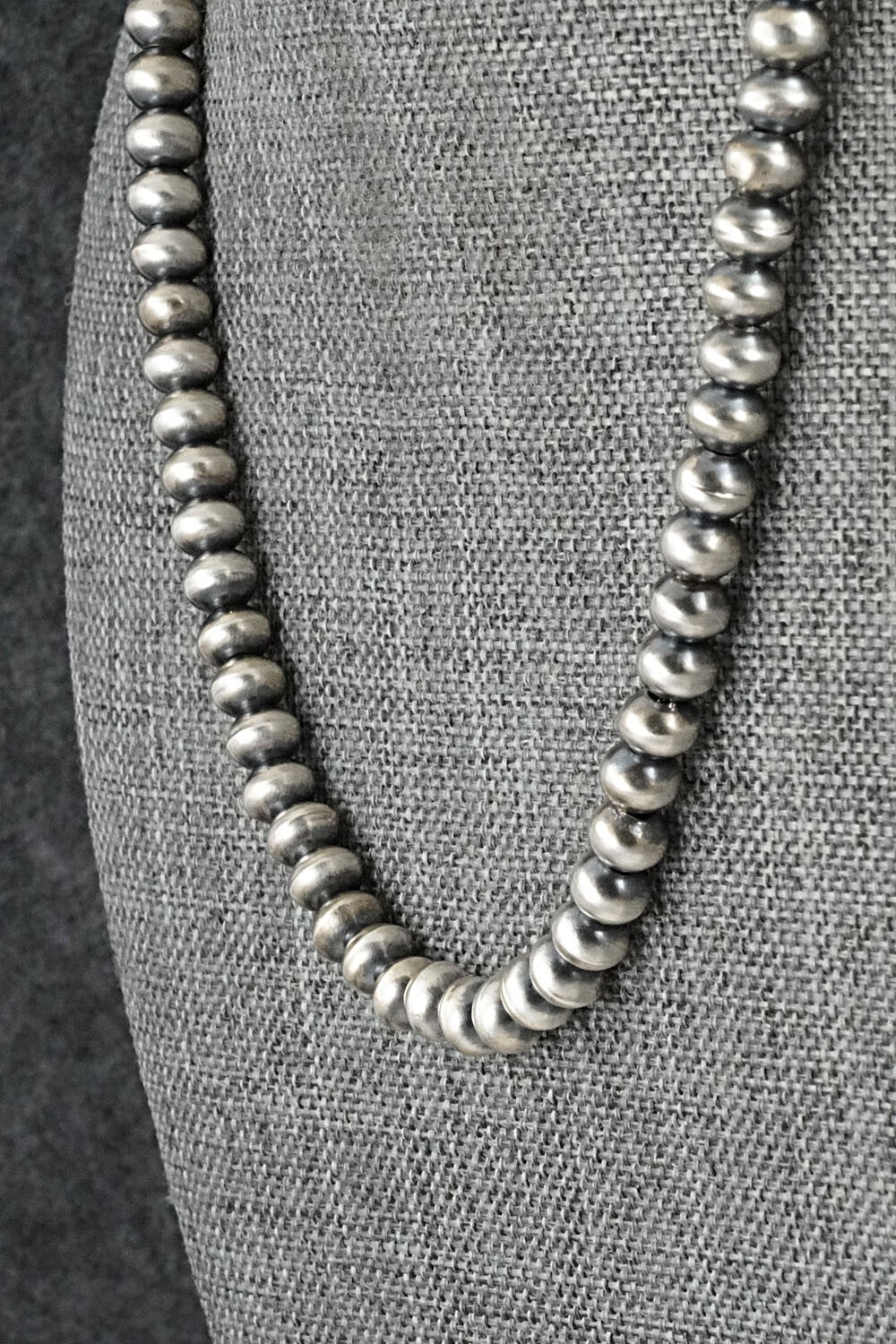 Sterling Silver Navajo Pearl Necklace 16" - Dorinda Mariano