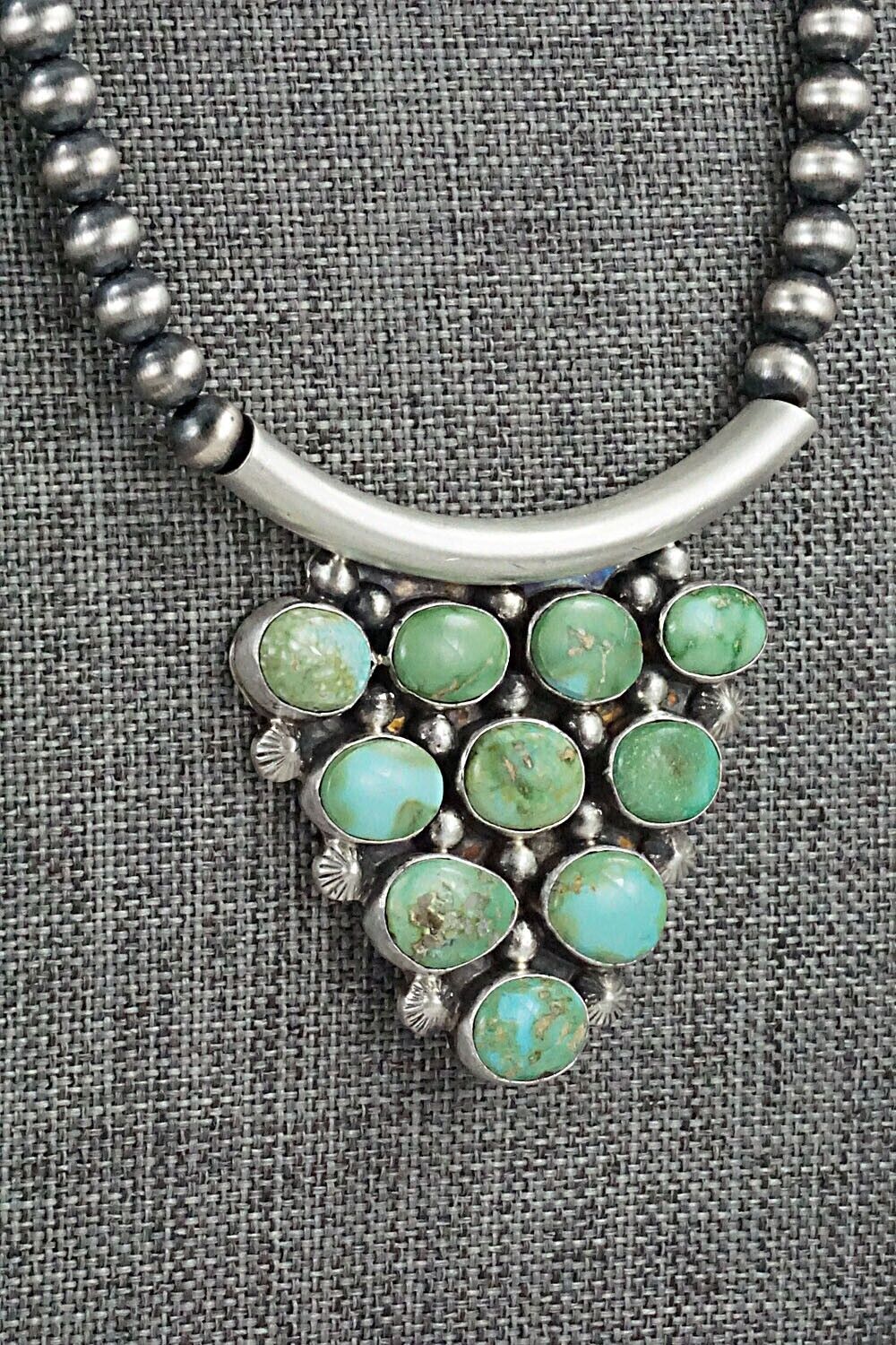 Turquoise & Sterling Silver Necklace - Tom Lewis