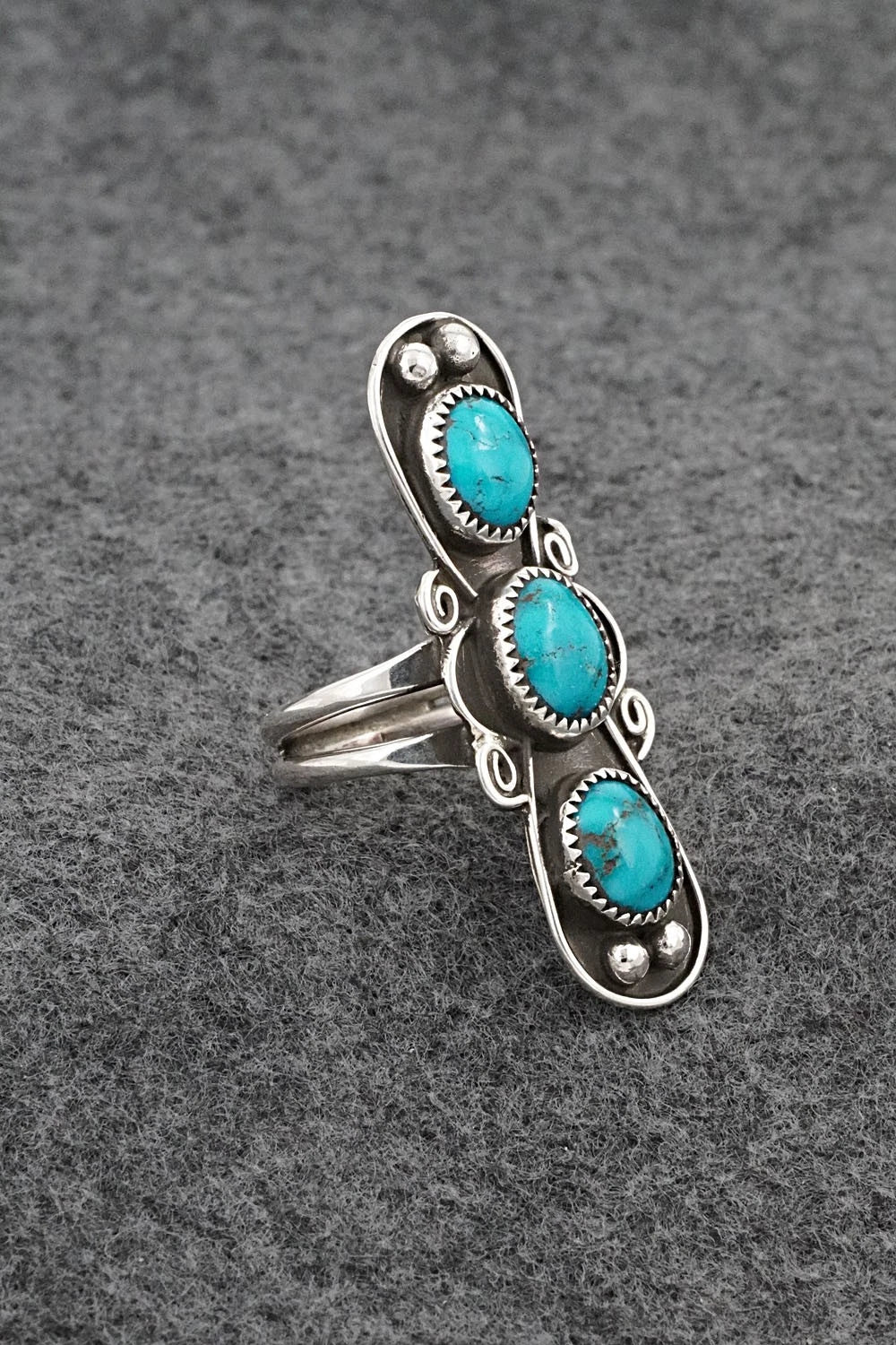 Turquoise & Sterling Silver Ring - Priscilla Reeder - Size 7