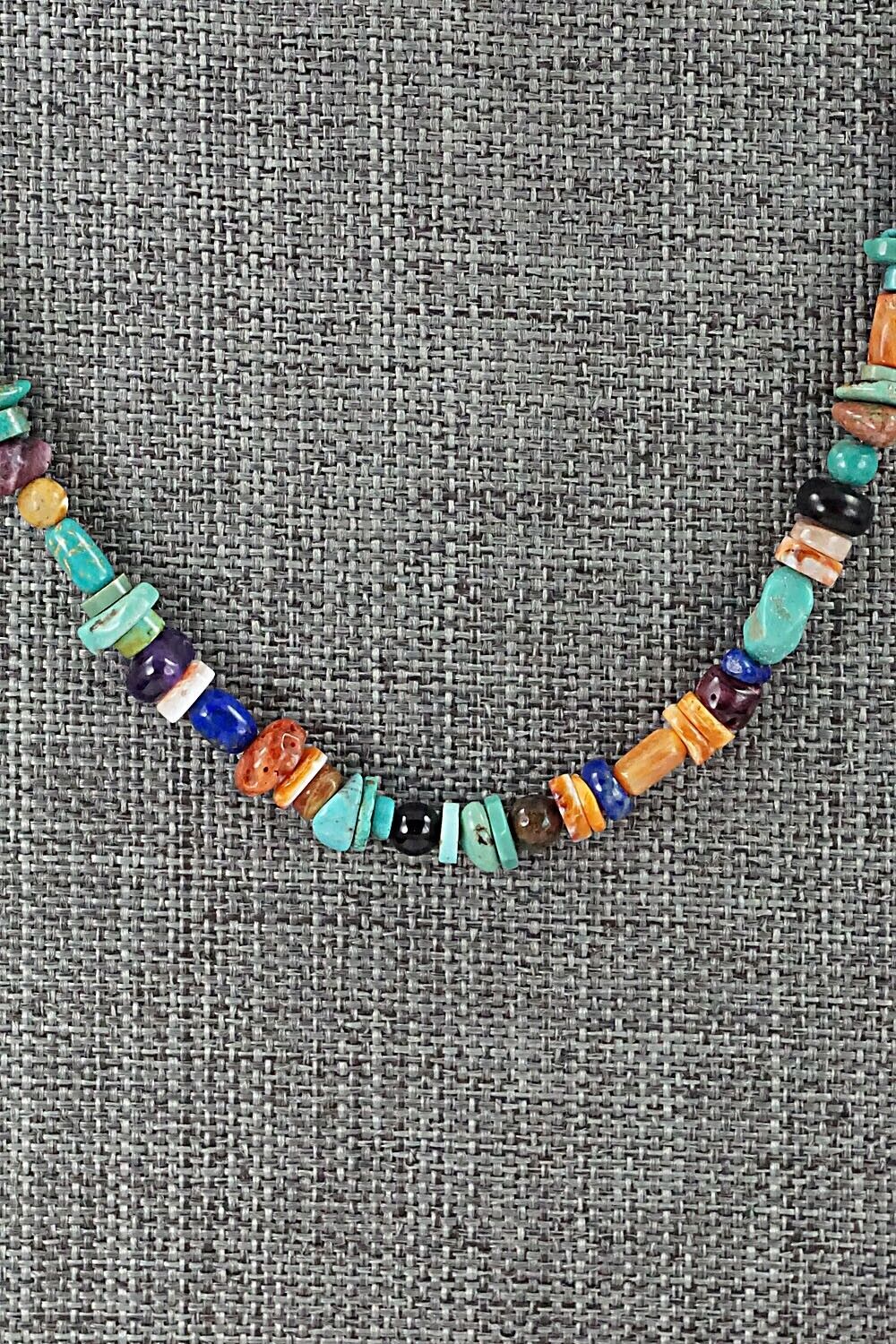 Multi Stone and Sterling Silver Necklace - Helen Tsosie