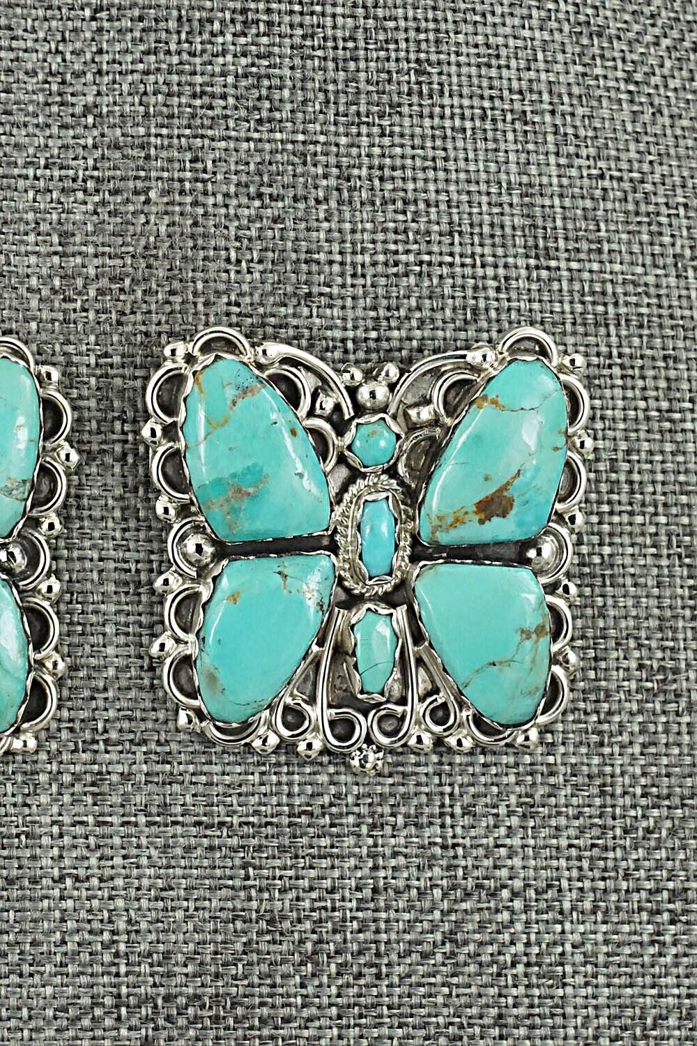 Turquoise and Sterling Silver Earrings - Zeita Begay